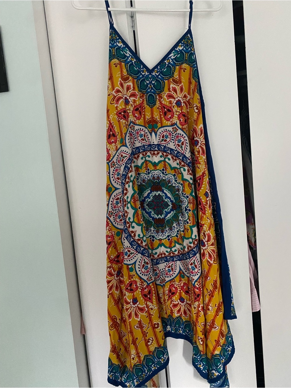 Boho Mandala Print Spaghetti Strap Dress - summer vibes